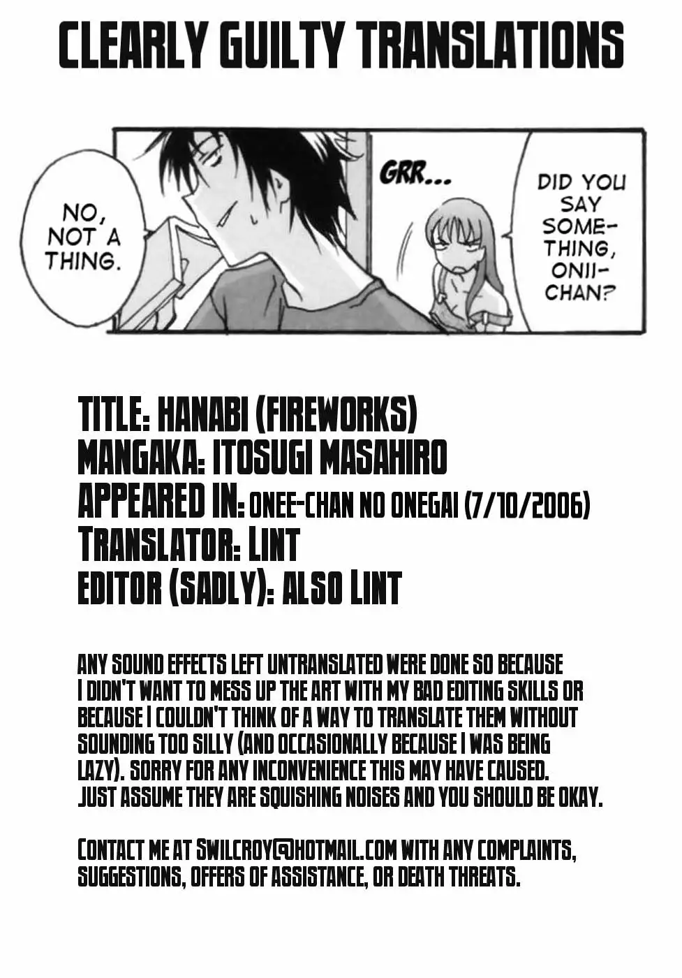 Itosugi Masahiro] Hanabi (Onee-chan no Onegai) [English] [Clearly Guilty  Translations] - Hentai.name