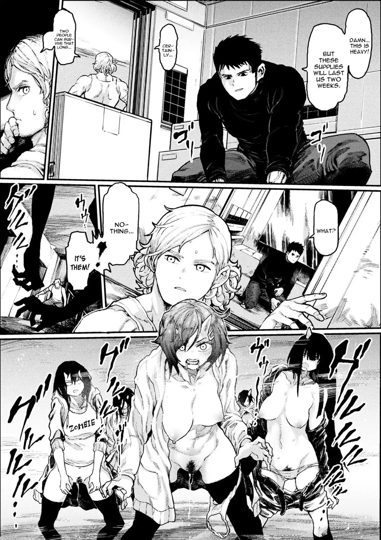 Survival Knife] Mesu Zombie Apocalypse (2D Comic Magazine Onna dake no  Sekai de Boku wa mou Dame kamo Shirenai Vol.1) [English] [constantly]  [Digital] - Hentai.name